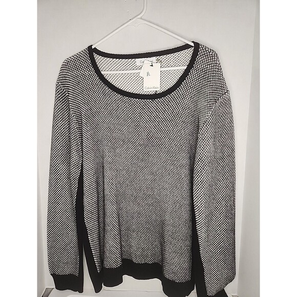 Calvin Klein Jeans White & Black Knit Sweater Women’s Size X Large - Picture 2 of 6
